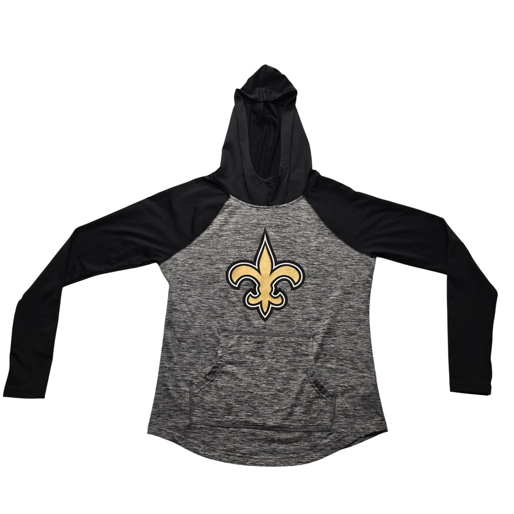 NFL Saints‎ G-III 4Her Hoodie Gray Black Logo Womens Small - Picture 2 of 10